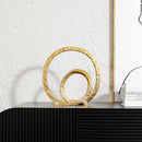 GobekUsa Golden Circle Hollowed-out Ornaments: Home Decor Figurines