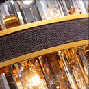 GobekUsa Crystal Leather Chandelier | Modern LED Lustres for Living Room & Dining Room