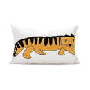 GobekUsa Cartoon Tiger Embroidered Cotton Pillow Cover for Bedroom