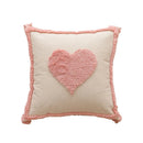 GobekUsa Geometric Embroidered Loop Tufted Throw Pillow Covers - Pink Tufted Cushion Cover