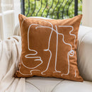 GobekUsa Brown Geometric Embroidery Plush Cushion Cover, Nordic Luxury Home Decor Pillow Case