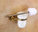 GobekUsa Aluminum Carved Toilet Brush Holder Set