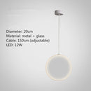 GobekUsa LED Glass Pendant Light: Stylish Round Fixture for Hall, Living Room, Restaurant