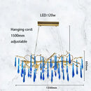GobekUsa Art Deco Blue Queen Crystal Chandelier for Living Room