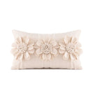 GobekUsa 3D Velvet Flower Pillow Covers in Yellow Beige 45x45cm