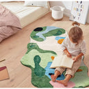 GobekUsa Luxe 3D Hand Tufted Moss Carpet - Children's Room Irregular Rug