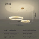 GobekUsa Golden Crystal Chandelier: Nordic Modern Luxury LED Hanging Halo for Living Room