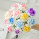 GobekUsa Knitted Rose Bouquet DIY Crochet Wedding Mother's Day Gift