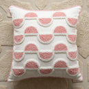 GobekUsa Geometric Embroidered Loop Tufted Throw Pillow Covers - Pink Tufted Cushion Cover