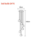 GobekUsa Crystal Ball Nordic LED Chandelier - Modern Staircase Decorative Lighting