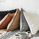 GobekUsa Linen Pillow Cover 45x45cm Plain Fringed for Home Sofa Bed Decoration