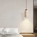 GobekUsa Japanese Stone LED Pendant Lamps Yellow Travertine Wabi Sabi Hanging Light
