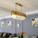 GobekUsa Crystal Oval Round Chandelier: Luxury Nordic Modern LED Lighting for Home and Bar