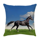 GobekUsa Galloping Horse Pillowcase: Wild Horse Print Linen Cushion Cover for Home Decoration