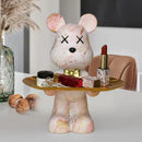 GobekUsa Graffiti Bear Figurine: Modern Home Decor Statue for Keys Storage Shelf