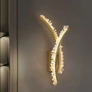 GobekUsa Crystal Gold Metal Wall Light: Luxury Stainless Steel Sconce for Home Decor