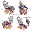 GobekUsa Crystal Animal Figurines Trinket Box Hand Painted Ring Holder Dresser Decor Wedding Gift