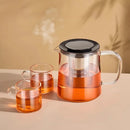 GobekUsa Glass Flower Teapot - High Borosilicate Glass Tea/Coffee Set
