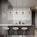 GobekUsa Gold Wrought Iron Glass Shade Pendant Light for Restaurant Coffee Bar