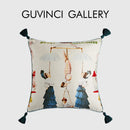 GobekUsa Circus Retro Throw Pillow Cover with Tassels 45x45 Eclectic Home Decor