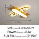 GobekUsa LED Wood Ceiling Light for Kids Room - Yellow/Blue Minimalist Design