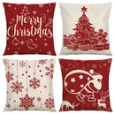 GobekUsa Christmas Linen Cushion Cover 45x45cm Sofa Home Party Decor