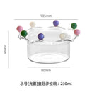GobekUsa Clear Glass Fruit Bowl Plate Snack Dish Cake Dessert Cup Large Capacity
