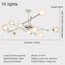 GobekUsa Glass Ball LED Chandelier Chrome Pendant Lamp for Home Decor