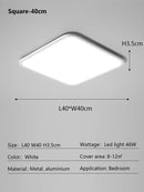 GobekUsa LED Ceiling Light: Nordic Style Ultra Thin Square Lamp for Living Room and Bedroom