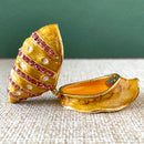 GobekUsa Jeweled Conch Trinket Box: Enamel Shell Jewelry Holder & Home Decor