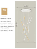 GobekUsa Black Round Tube LED Chandelier for Duplex Loft Stair - Interior Lighting Decoration