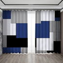 GobekUsa Geometric Grid Printed Curtain Set for Bedroom, Garden & Balcony