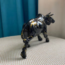 GobekUsa Bull Statue Feng Shui Luxury Resin Sculpture Home Decor Miniature Art Objects