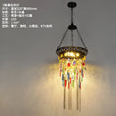 GobekUsa Bohemian Crystal Pendant Lights LED E27 Gold/Black Cafe Bar Decor