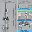 GobekUsa Digital Display Thermostatic Shower Faucet Set with Rainfall Shower Column in Chrome