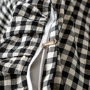 GobekUsa Cotton Plaid Stripe Ruffles Bedding Set with Lace Accents