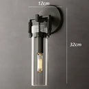 GobekUsa Industrial Glass Wall Lamp Retro Sconce for Bedroom Study Loft Dining Room