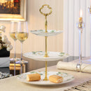 GobekUsa Bone China Fruit Plates Set Cake Stand Buffet Snack Dishes Elegant Tableware Decor
