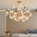 GobekUsa Gold Branches Chandelier Porcelain Leaves Pendant Lights