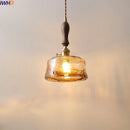 GobekUsa Amber Glass Pendant Lamps Copper Modern Hanging Lights for Living Dining Bedroom