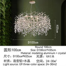 GobekUsa Golden Crystal Tree Chandelier, Luxury Matte Aluminum Art Ceiling Light for Living Room