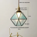 GobekUsa Green Glass LED Pendant Lights Modern Hanging Lamp Home Decor