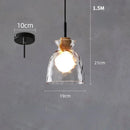 GobekUsa Clear Glass Pendant Lamp with LED Lights for Home Decor