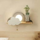 GobekUsa Cloud Moon Wall Lamp with Pull Switch, Cartoon Style for Modern Home Decor