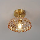 GobekUsa Amber Glass LED Ceiling Lamp Nordic Modern Simple Indoor Lighting