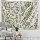 GobekUsa Botanical Tapestry Wall Hanging Fern Leaves Boho Nature Aesthetic Room Decor