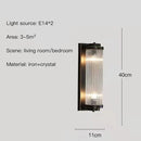 GobekUsa Crystal Wall Sconce: Copper LED Bedroom Lighting for TV Background, Dining Room