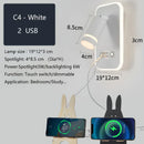 GobekUsa LED Wall Sconce Lamp Touch Switch USB Bedside Reading Light Tri-color Diammable