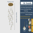 GobekUsa Gold Crystal Raindrop Chandelier for Staircase Foyer