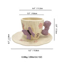GobekUsa Bowknot Ceramic Cup & Saucer Set for Dining Table and Coffee - Tea & Juice Mug